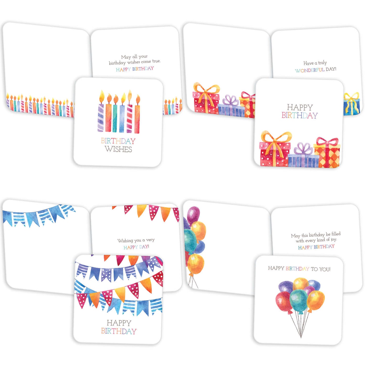 Birthday Carnival - Assorted Birthday Cards, Box of 20