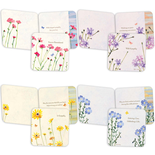 With Sympathy - Boxed Note Card Assortment - 20 Cards & 20 Envelopes