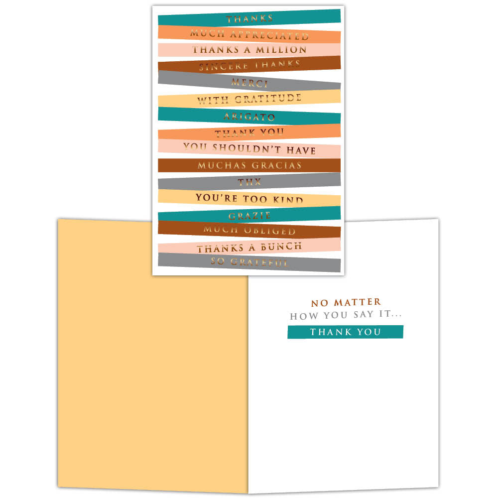 Color Labels- Boxed Blank Thank You Cards -15 Cards & Envelopes