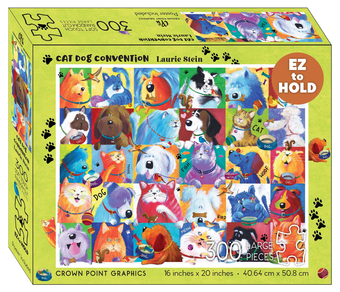 Cat Dog Convention 300 Piece Puzzle – Soft Touch, Large Pieces & Poster
