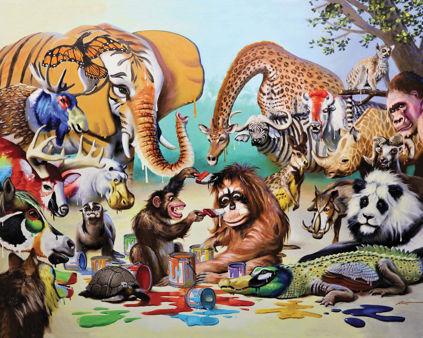 300 Piece Jigsaw Puzzle with Poster- Monkeyangelo