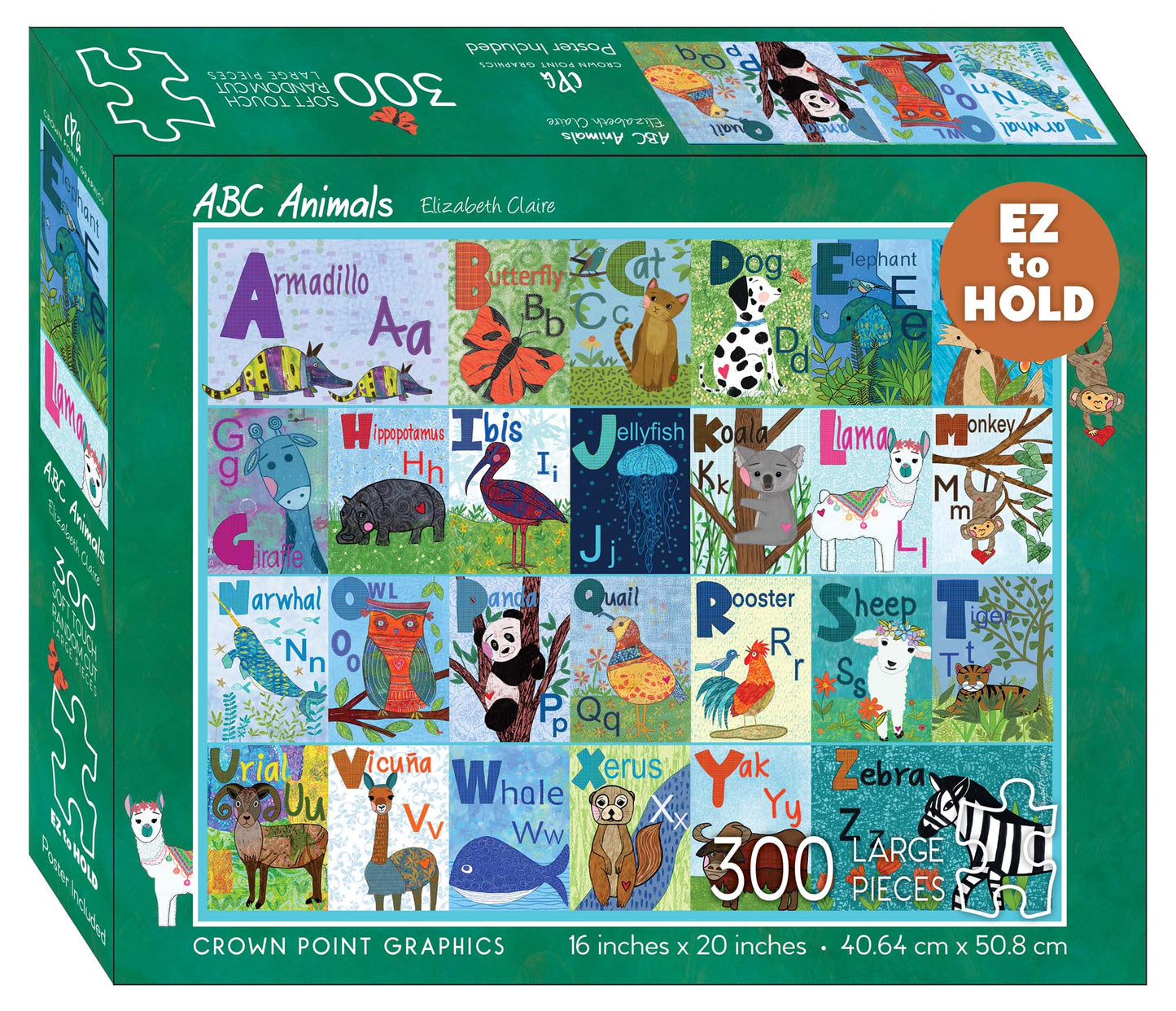 ABC Animals - 300 piece jigsaw puzzle with poster - Packaging