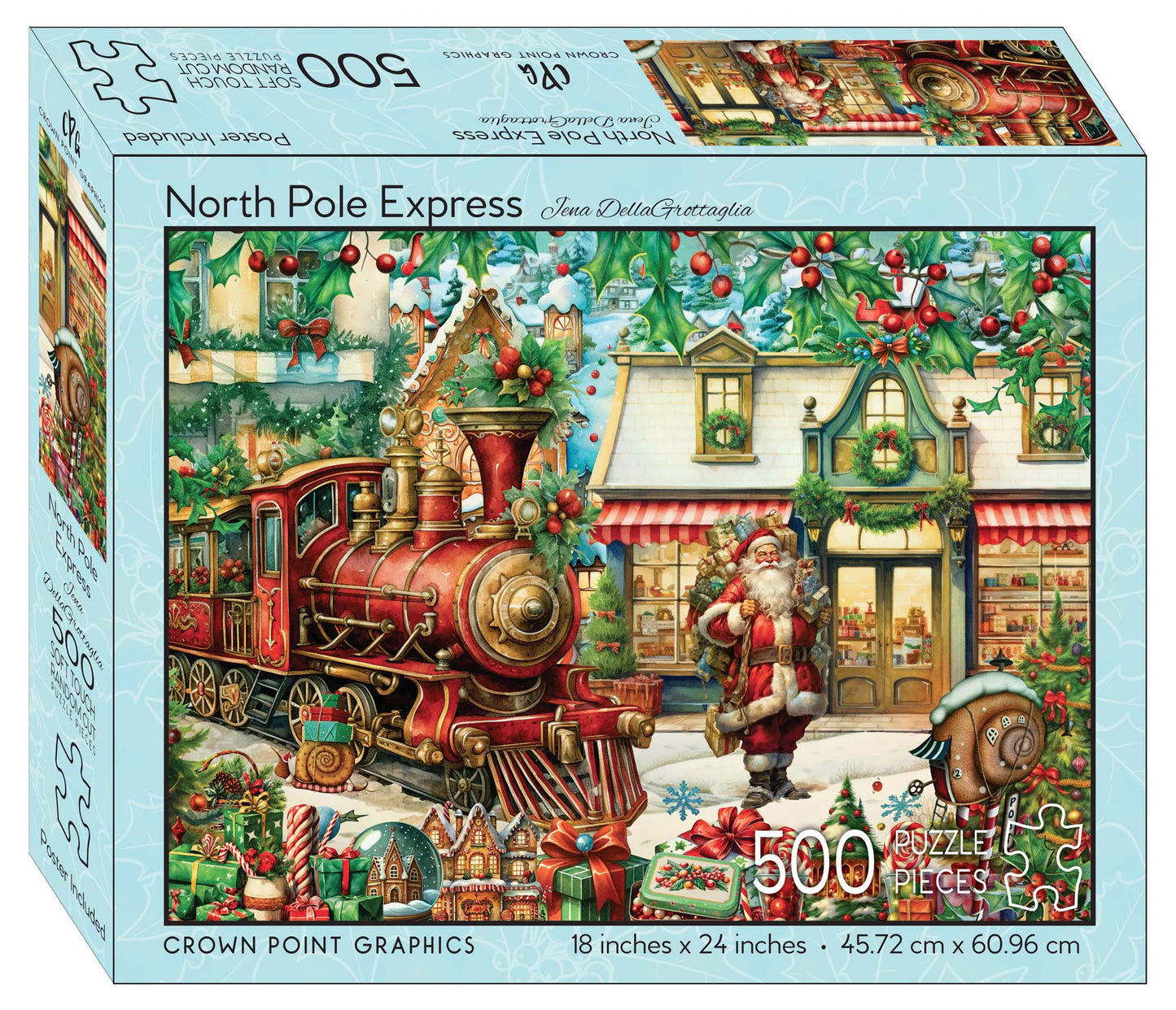 North Pole Express - 500 piece jigsaw puzzle with poster