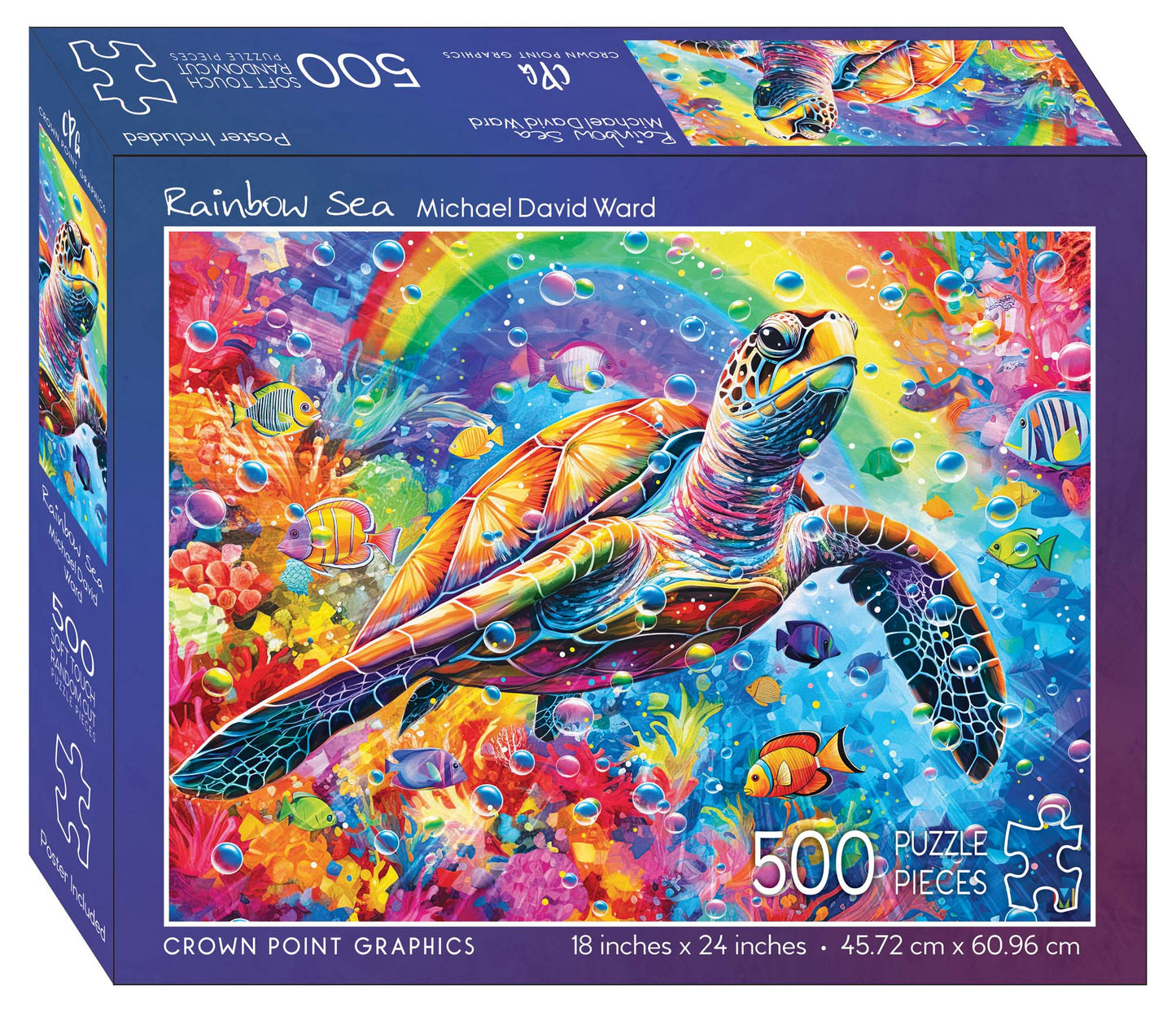 Rainbow Sea - 500 piece jigsaw puzzle with poster