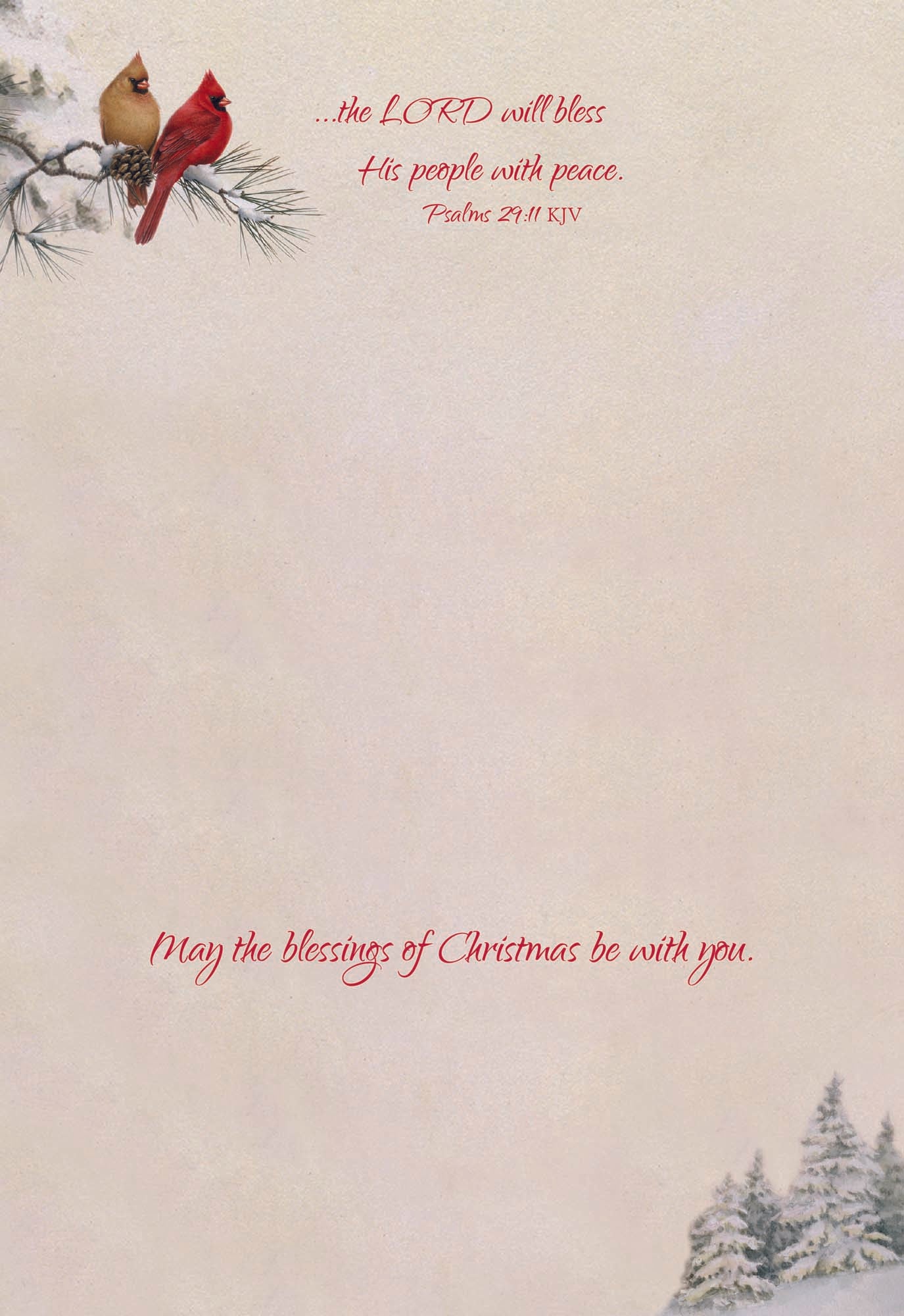 birds Christmas card