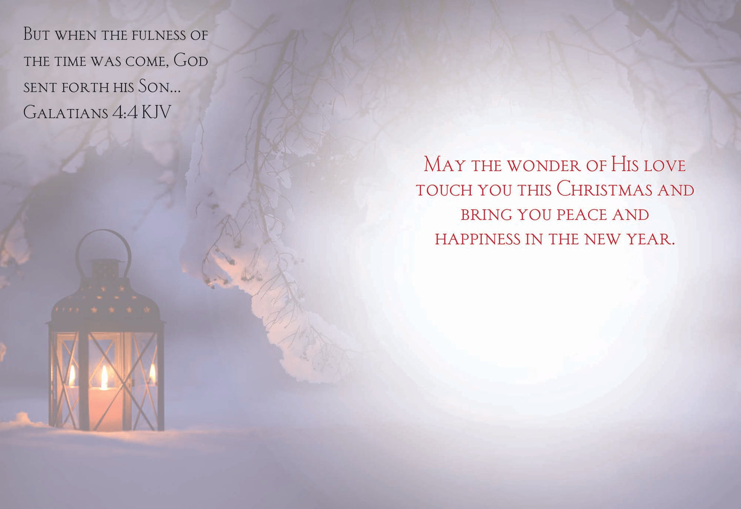 May the wonder of His love youch you this hristmas and bring you peace and happiness in the new year.