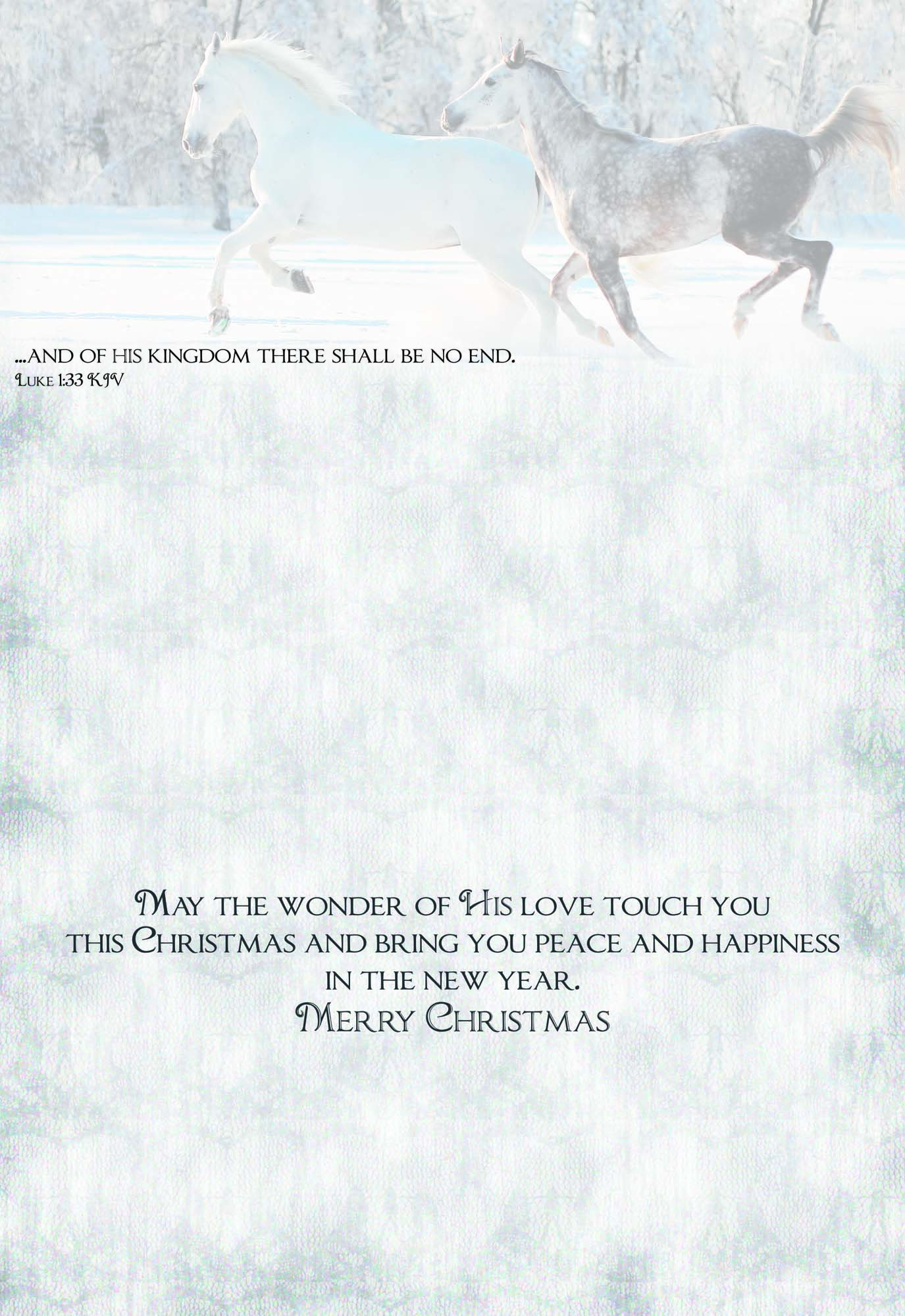 Christmas Horse Card message