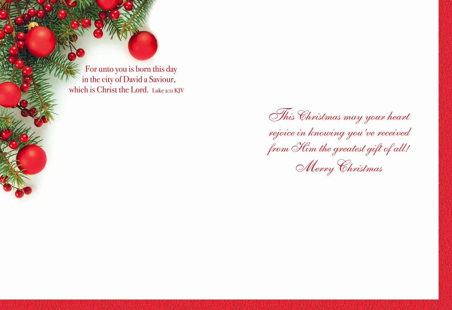 This Christmas may your heart rejoice in knowing you've received from Him the greatest gift of all!
Merry Christmas