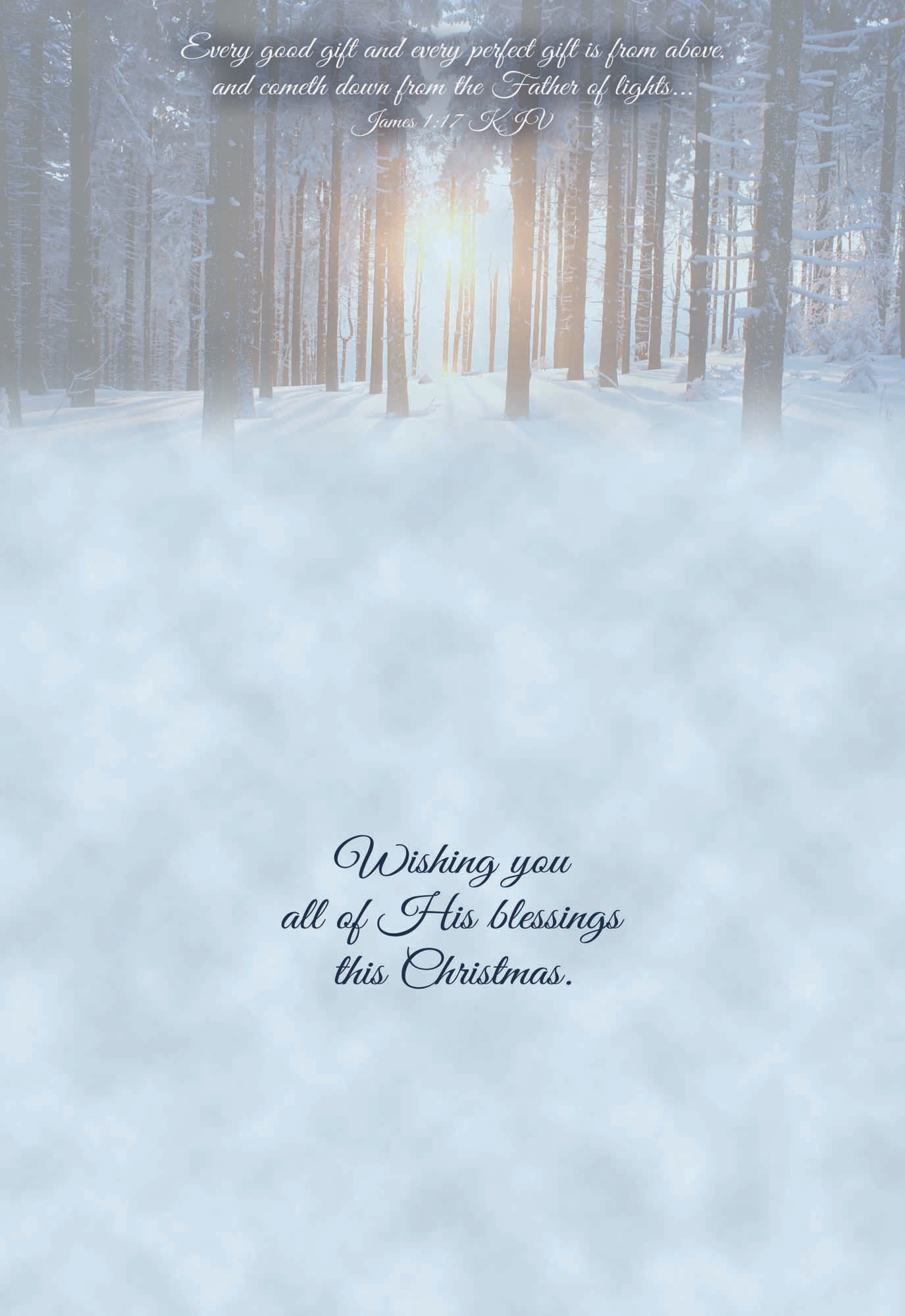Christmas Snowy forest Card message
