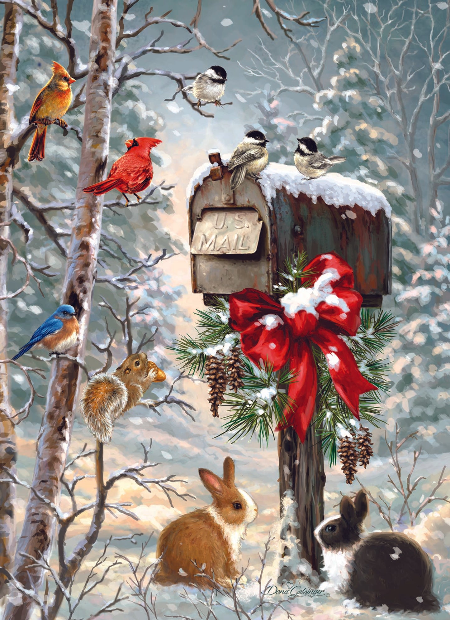 Birds on a US mail post Card