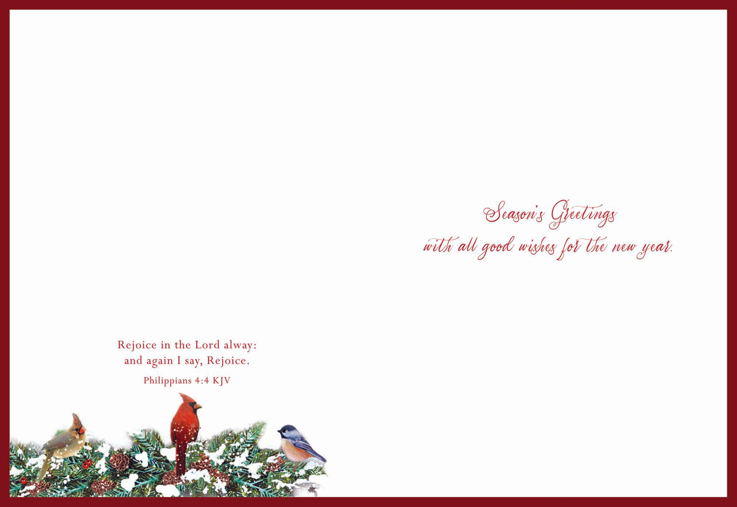 Season's Greetings with all good wishes for the new year.