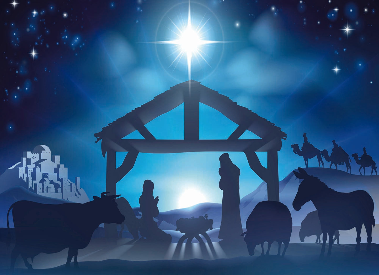 The North Star with Mary, Joseph and Jesus Christ Card