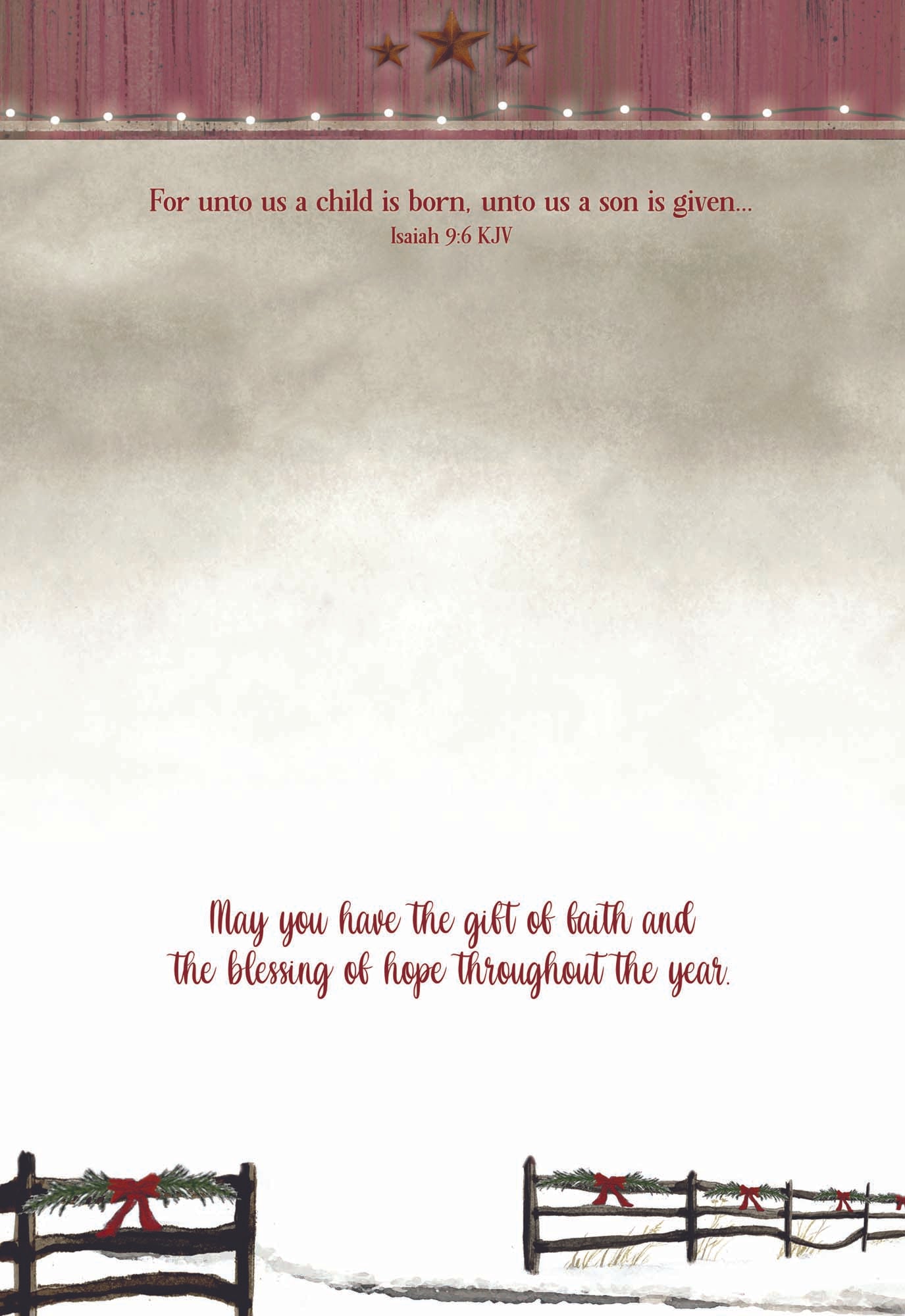 May you have the gift of faith and the blessing of hope throughout the year.