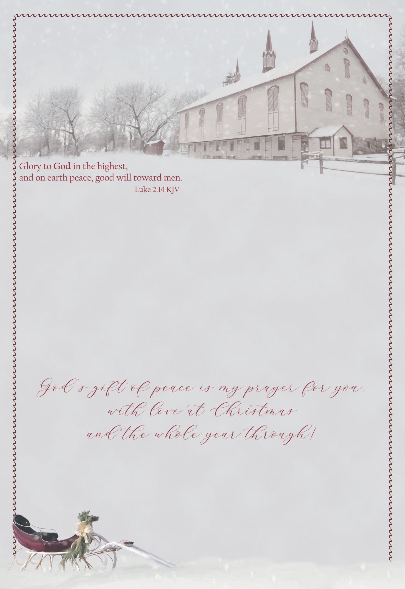 Example of a Christmas Card -Christmas Peace