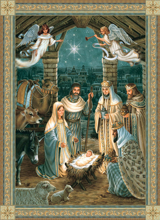 Religious Christmas Cards by Shared Blessings - Nativity - 12 Assorted Cards with KJV Scripture