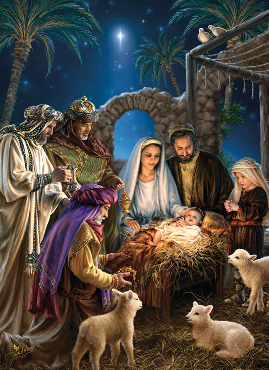 Religious Christmas Cards by Shared Blessings - Holy Family - 12 Assorted Cards with KJV Scripture