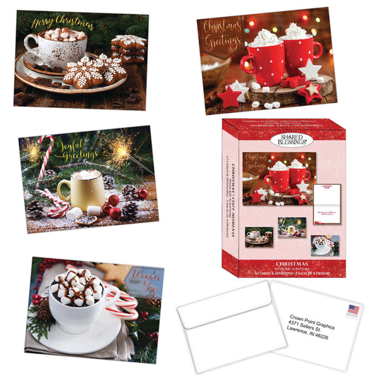 Religious Boxed Christmas Cards by Shared Blessings - Cozy Moments. 12 cards and envelopes