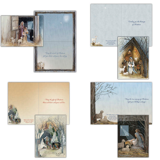 Christian Christmas Cards by Shared Blessings - Holy Night, 12 Assorted Christmas Cards