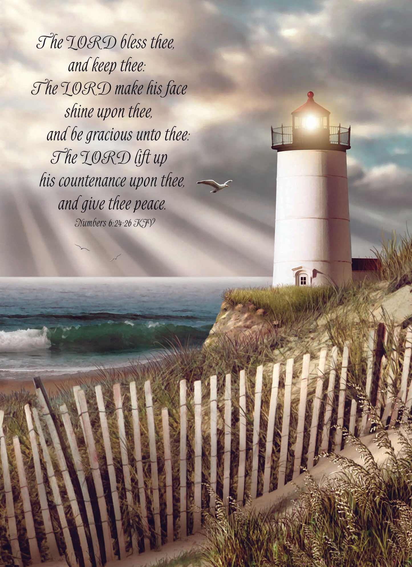 Card 2 Cover - The LORD bless thee and keep thee; The LORD make his face shine upon thee, and be gracious unto thee; The LORD lift up his countenance upon thee and give thee peace -Numbers 6:24-26 KJV