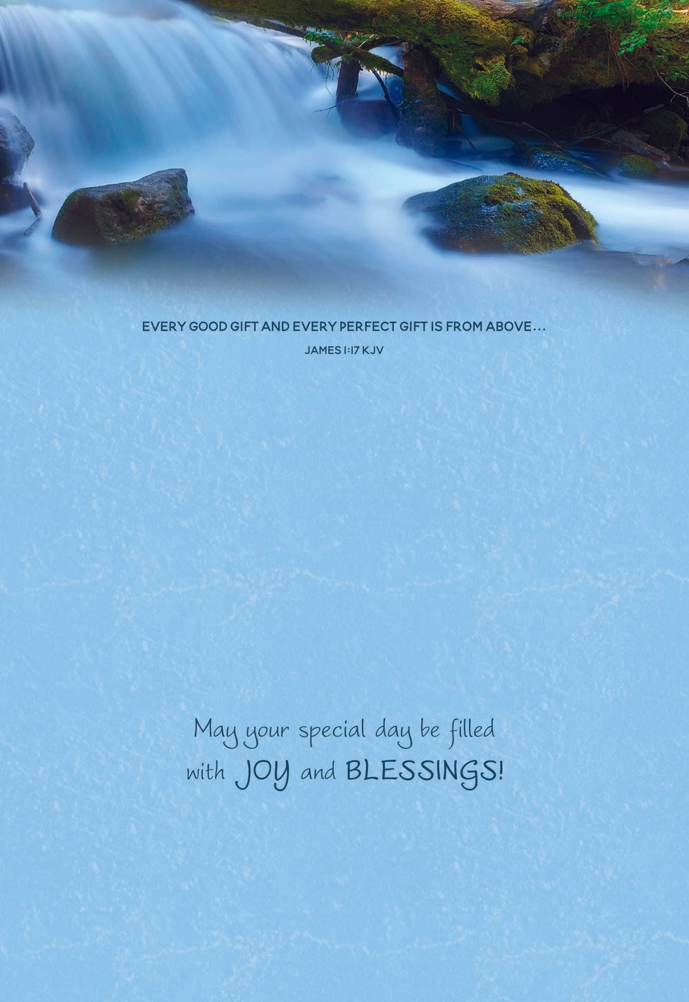 Card Design 1 Inside Scripture - Every good gift and every perfect gift is from above - James 1:17 KJV