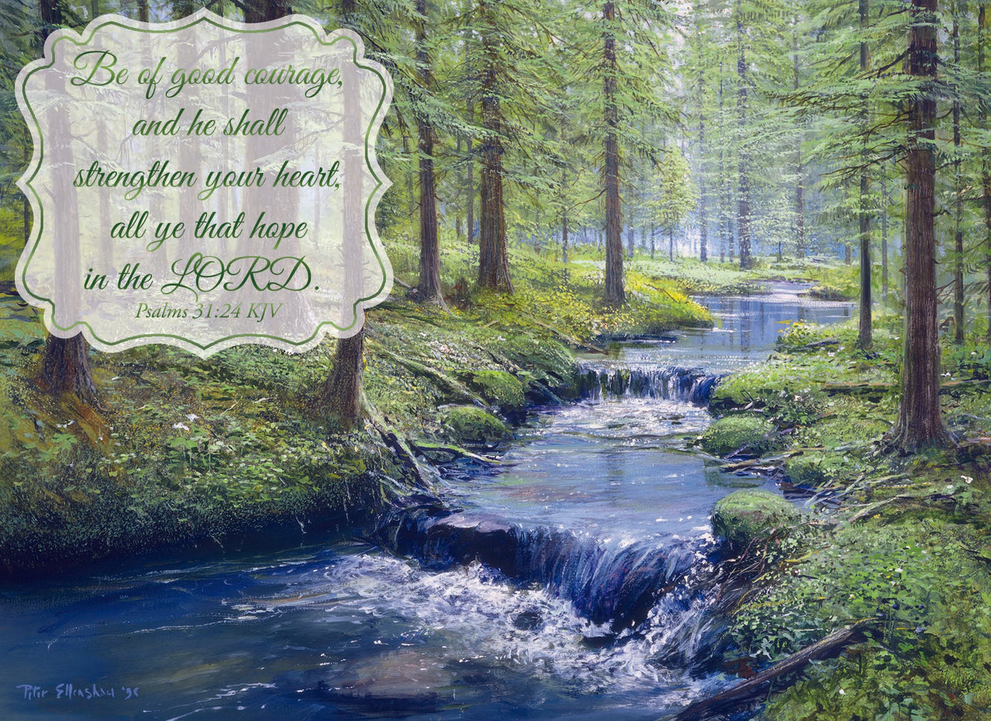 Christian Encouragement Cards by Shared Blessings, Serene Settings, 12 Cards and Envelopes