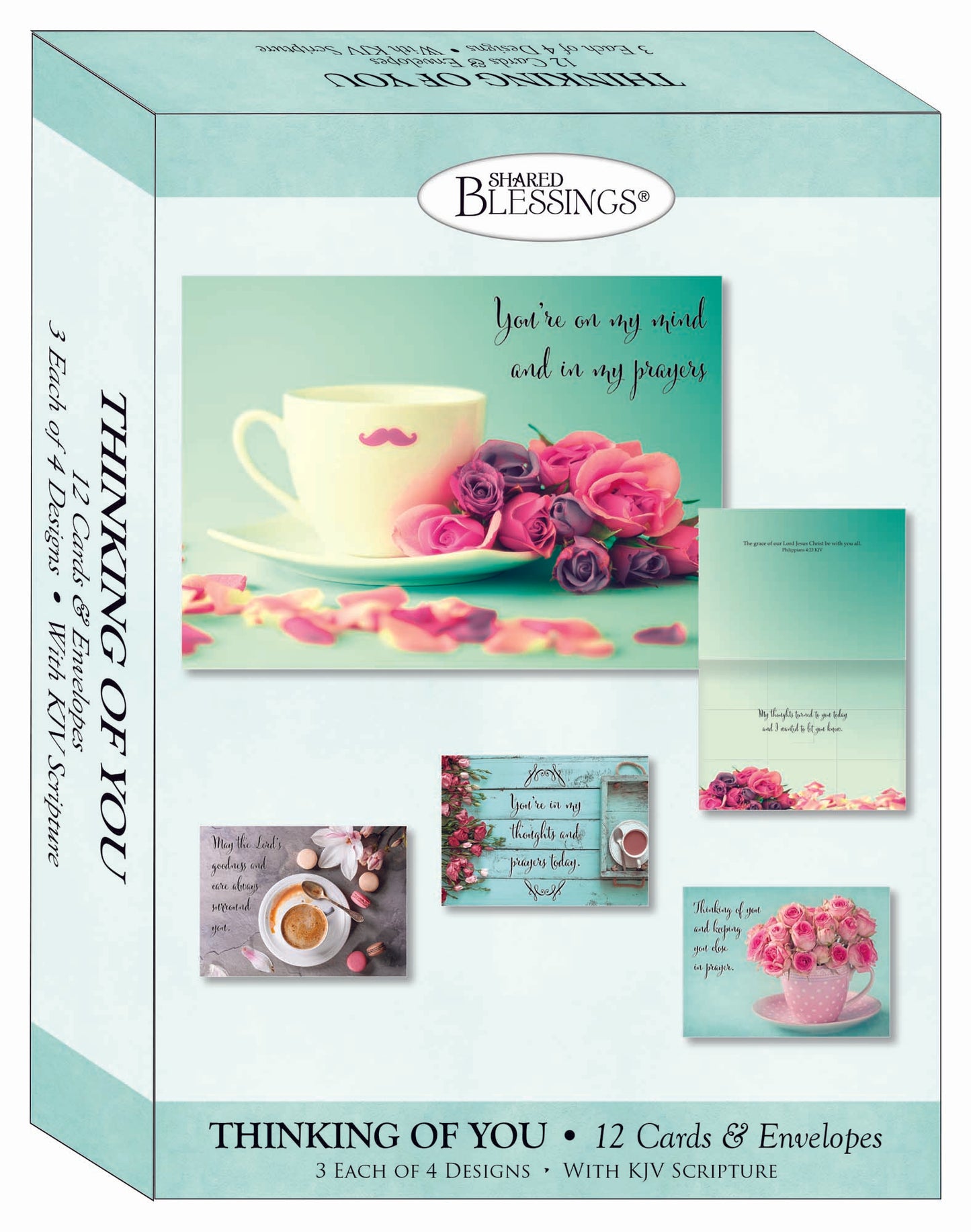 Christian Thinking of You Cards by Shared Blesssings- Gentle Thoughts 12 Cards and Envelopes