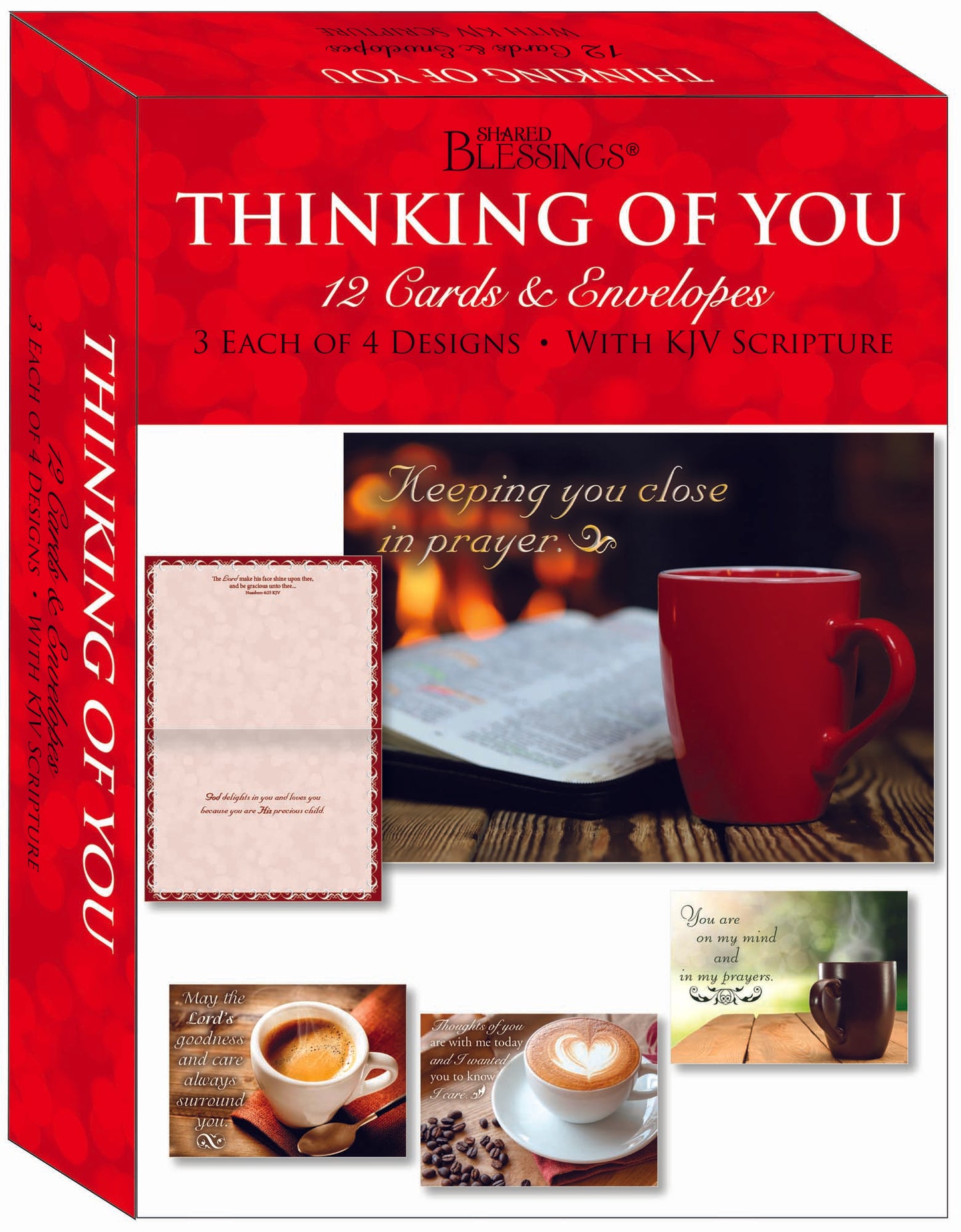 Christian Thinking of You Cards by Shared Blessings- Blessed Thoughts - 12 Cards and Envelopes