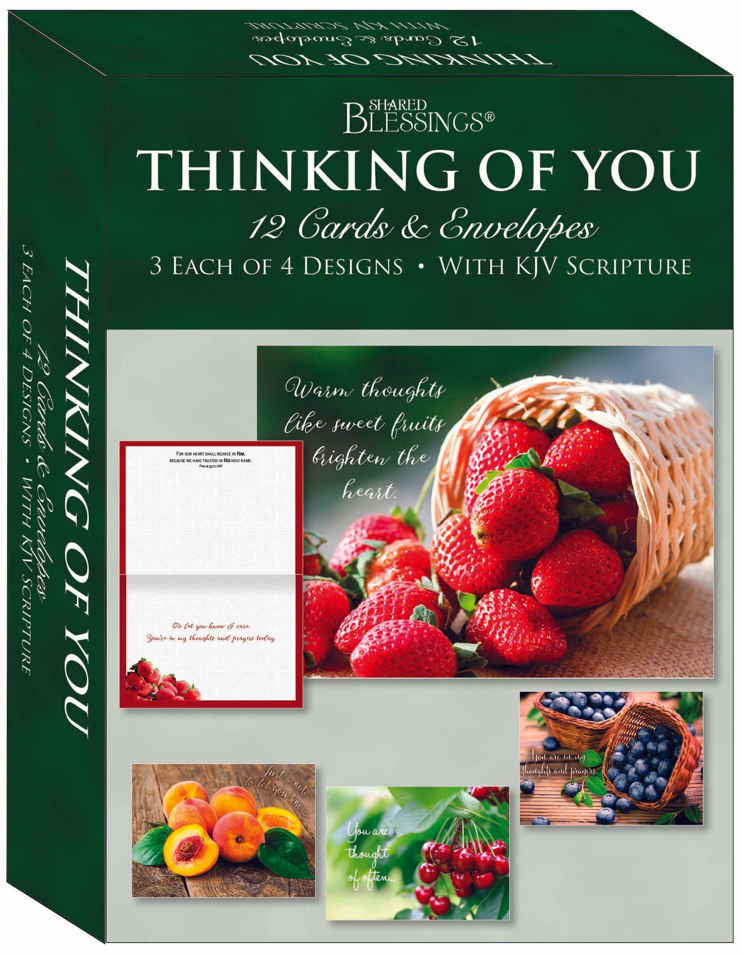 Christian Thinking of You Cards by Shared Blessings- Fruitful Blessings - 12 Cards and Envelopes