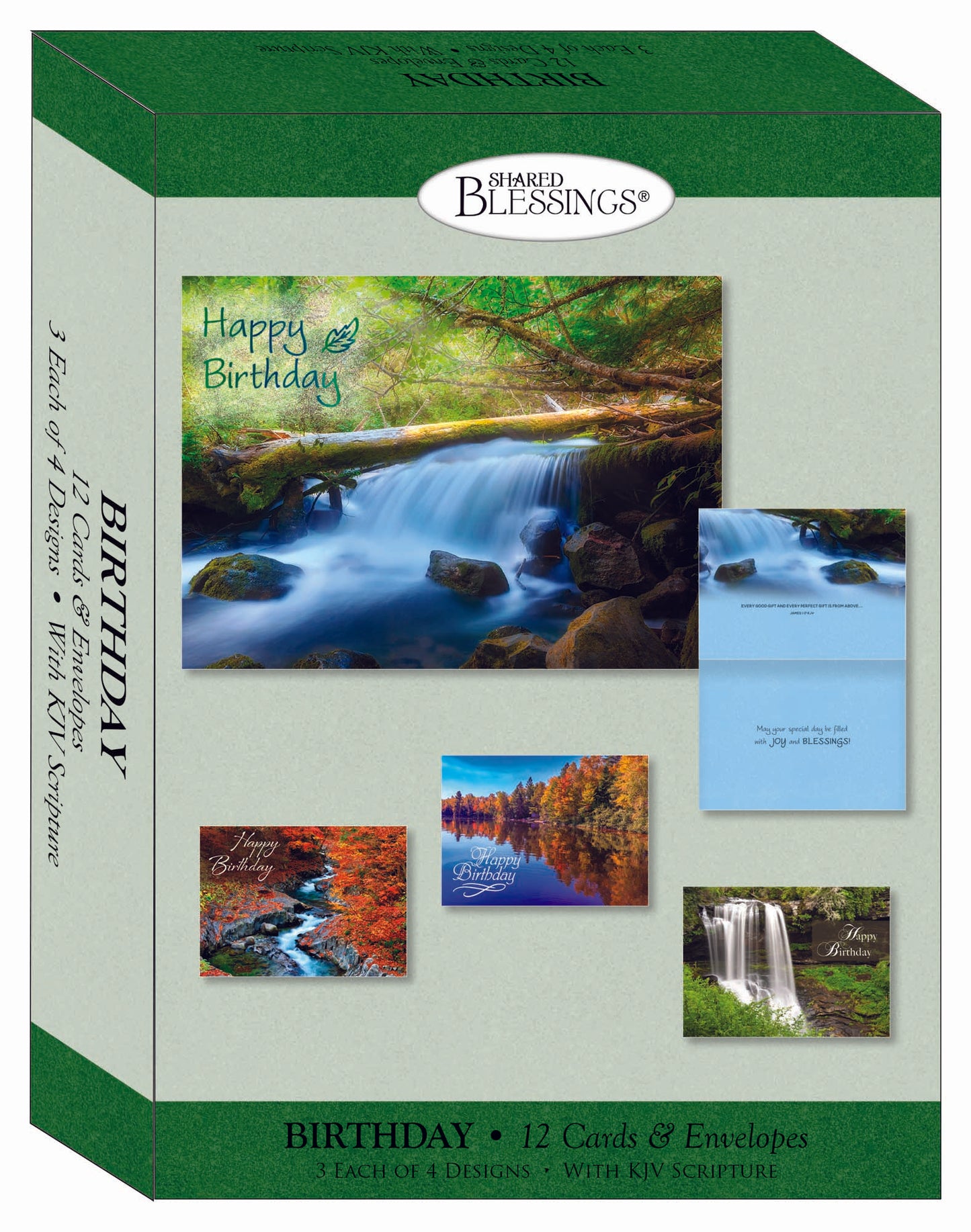 Birthday - Waterways - Assorted Birthday Cards, Box of 12