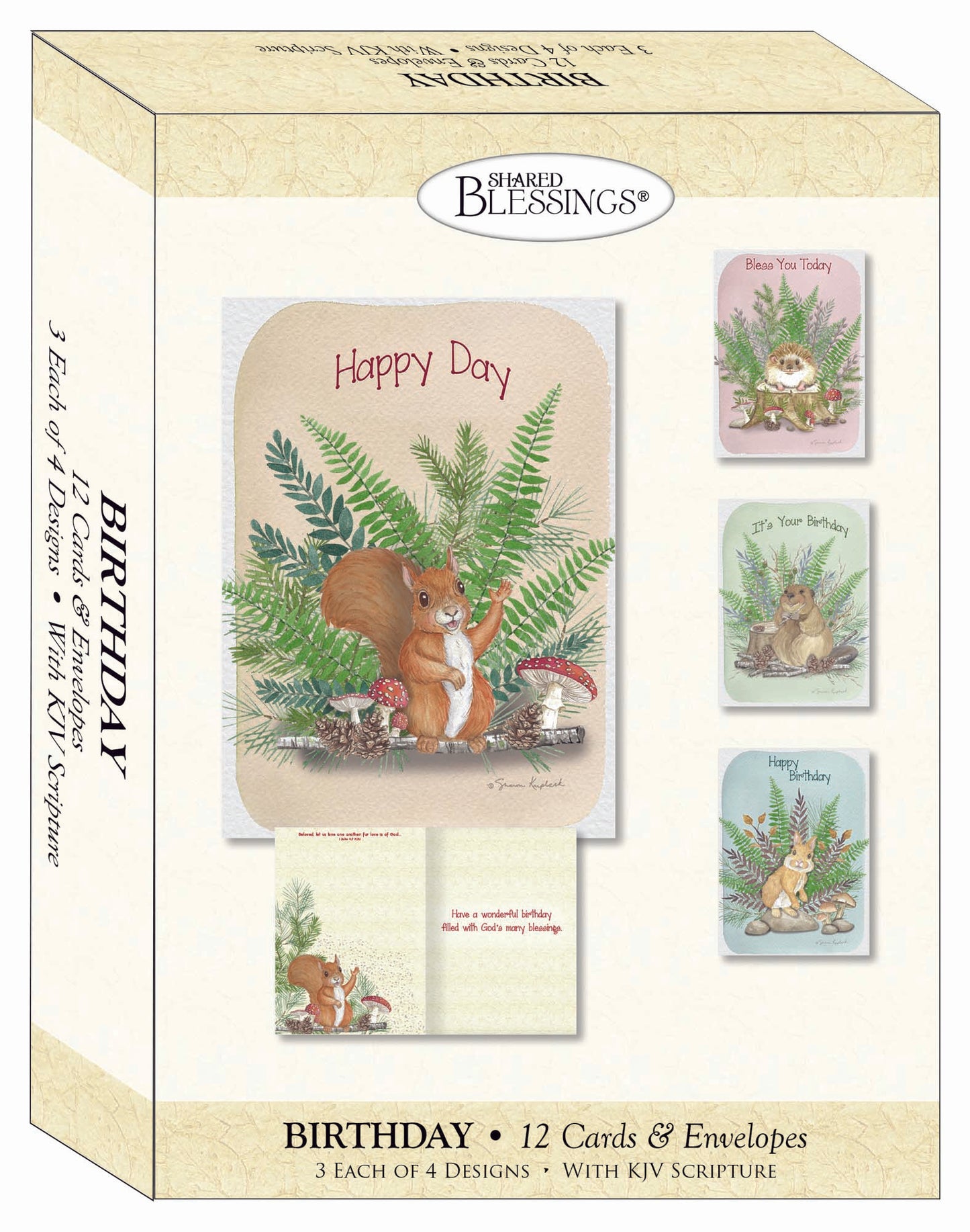 Box of Happy Birthday Cards with animals