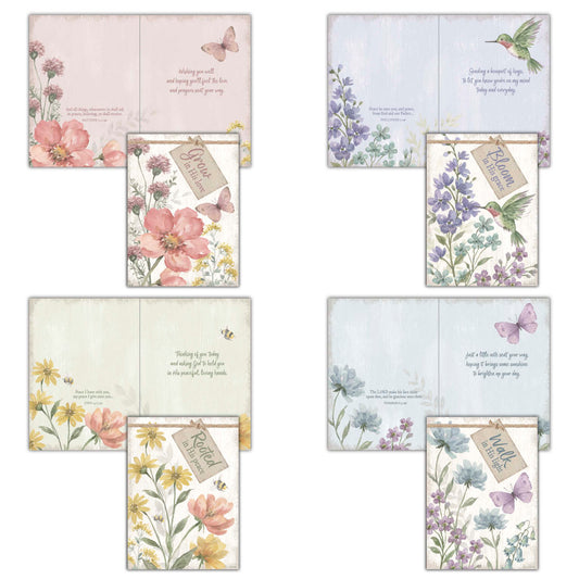 Christian Thinking of You Cards by Shared Blessings, Peaceful Garden, 12 Cards