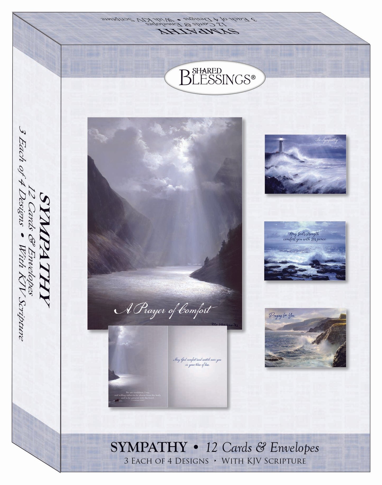 Sympathy - Coastal - assorted Sympathy Cards, Box of 12