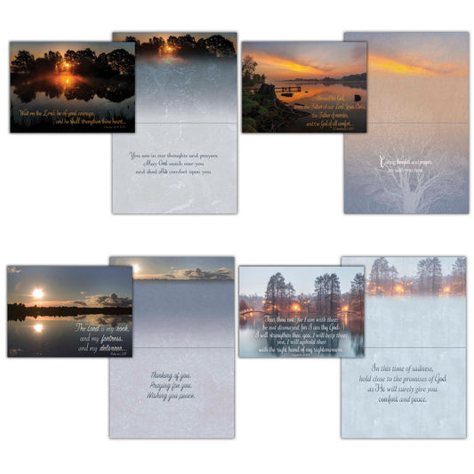 Christian Sympathy Cards by Shared Blessings - Serene Sympathy - 12 Assorted Sympathy Cards