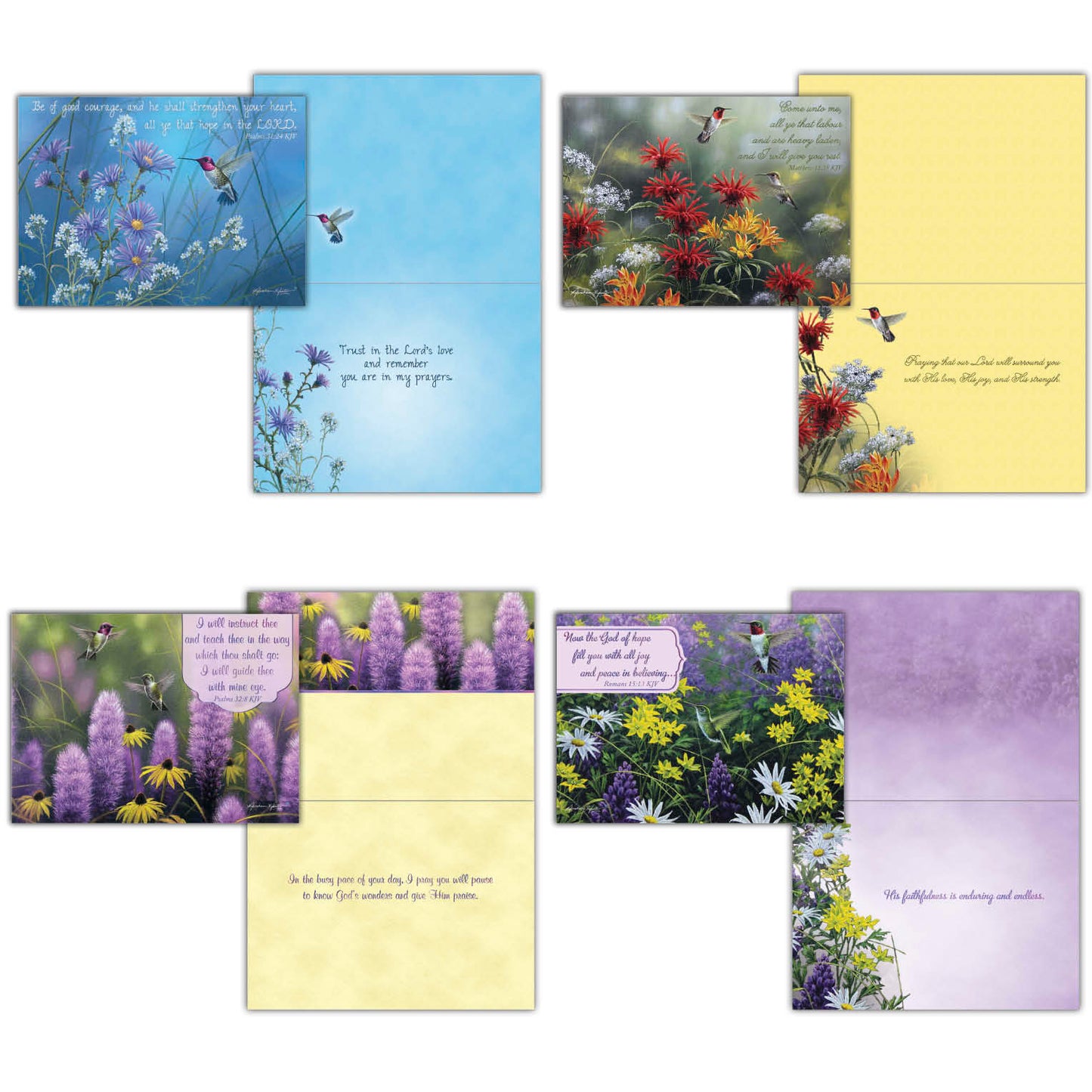 Christian Encouragement Cards by Shared Blessings - Hummingbirds - 12 Assorted Encouragement Cards