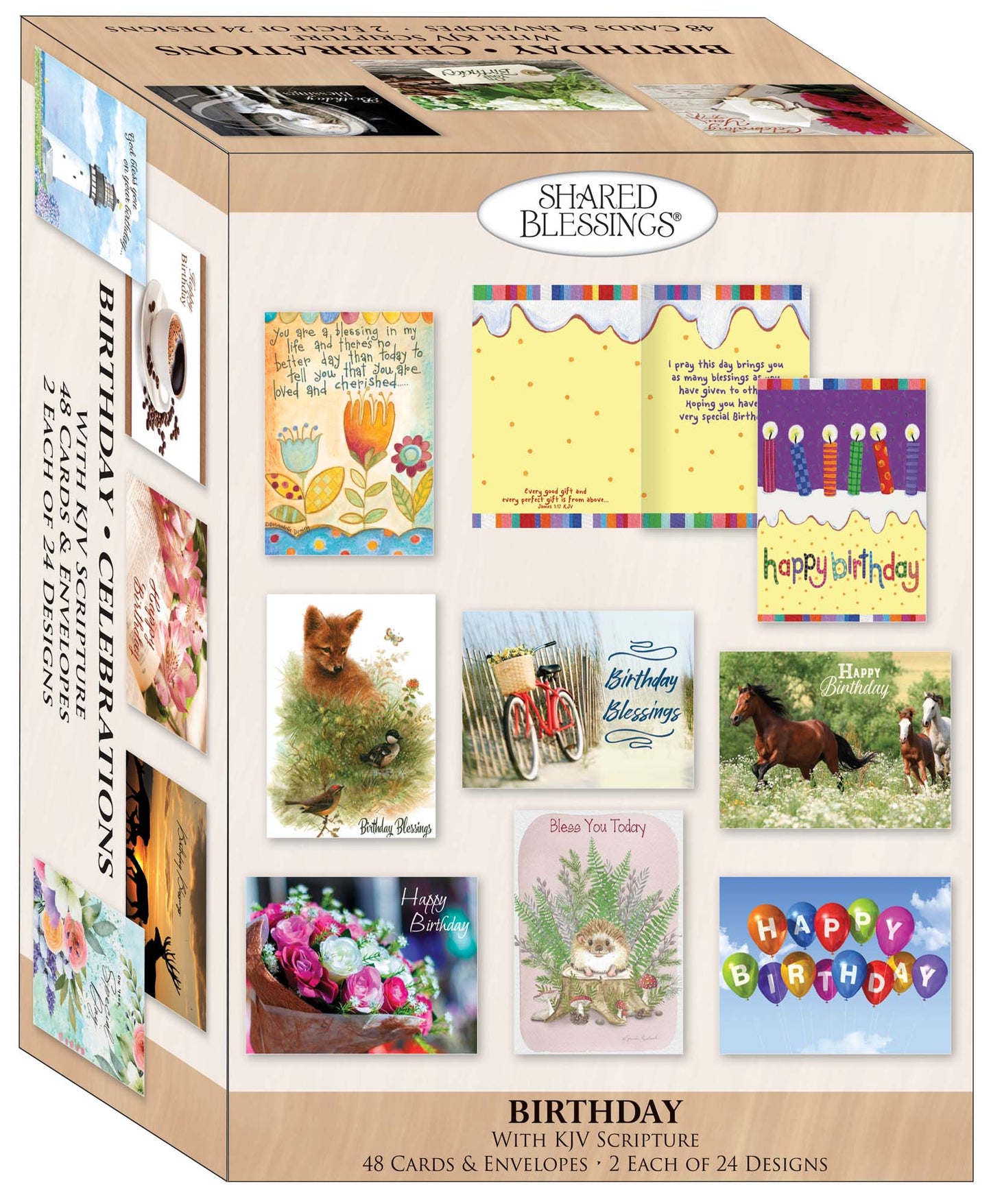 Christian Birthday Cards by Shared Blessings - Celebrations, 48 Assorted Cards