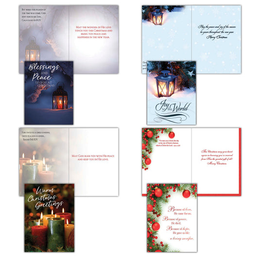 Extra Large Boxed Christmas Card Assortment - God's Blessings - 48 Cards and Envelopes