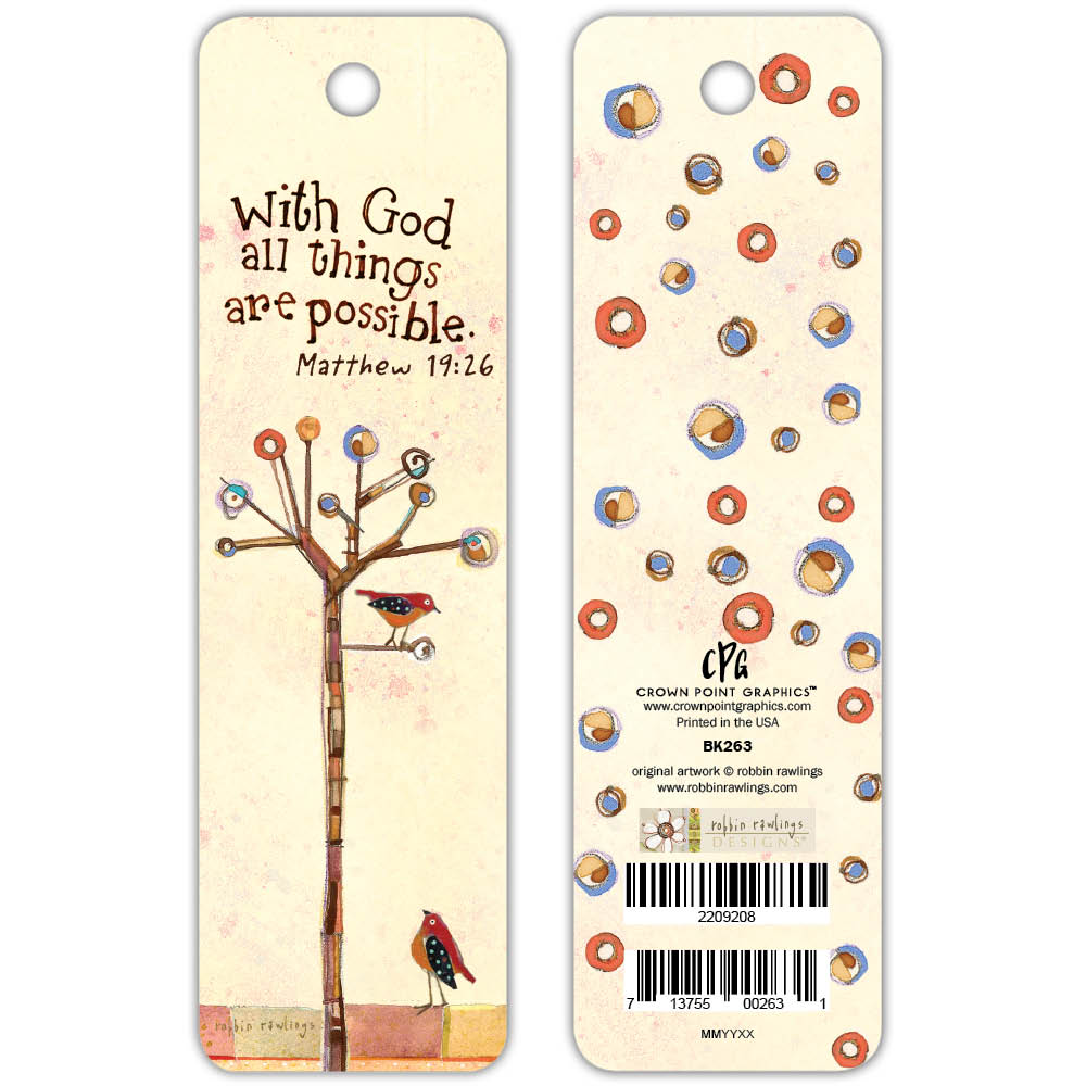 With God - Tree And Birds -bookmark