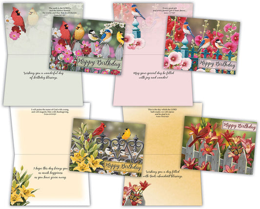 Christian Birthday Cards by Shared Blessings- Birds, 12 Cards and Envelopes