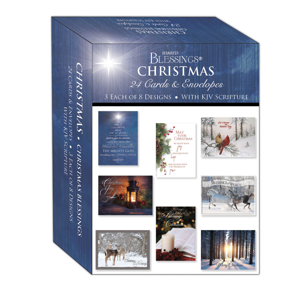 Christmas Blessings - Large Christmas Card Boxed Assortment with KJV Scripture