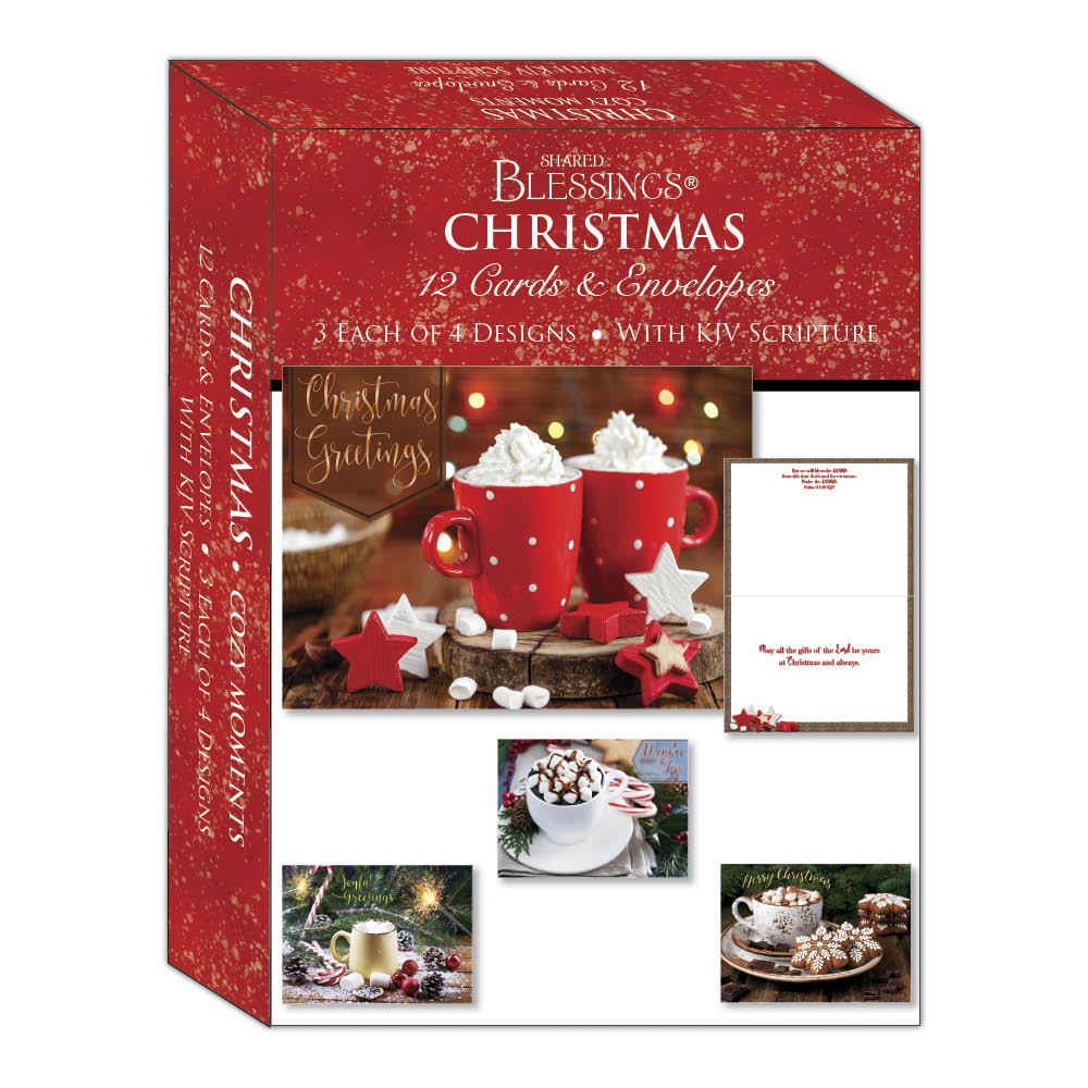 Religious Boxed Christmas Cards by Shared Blessings - Cozy Moments. 12 cards and envelopes