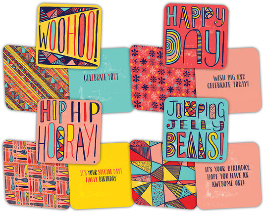 Happy Exclamations - Assorted Birthday Cards, Box of 16