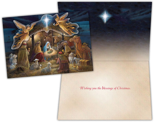 Boxed Christmas Cards - Holy Night Nativity -15 Cards