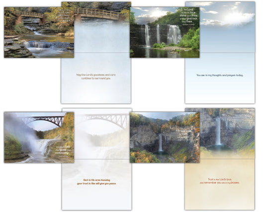 Christian Praying for You Cards by Shared Blessings - Waterfalls, 12 Cards and Envelopes