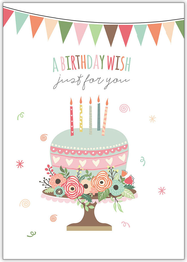 Floral Birthday Elements - Individual Birthday Card