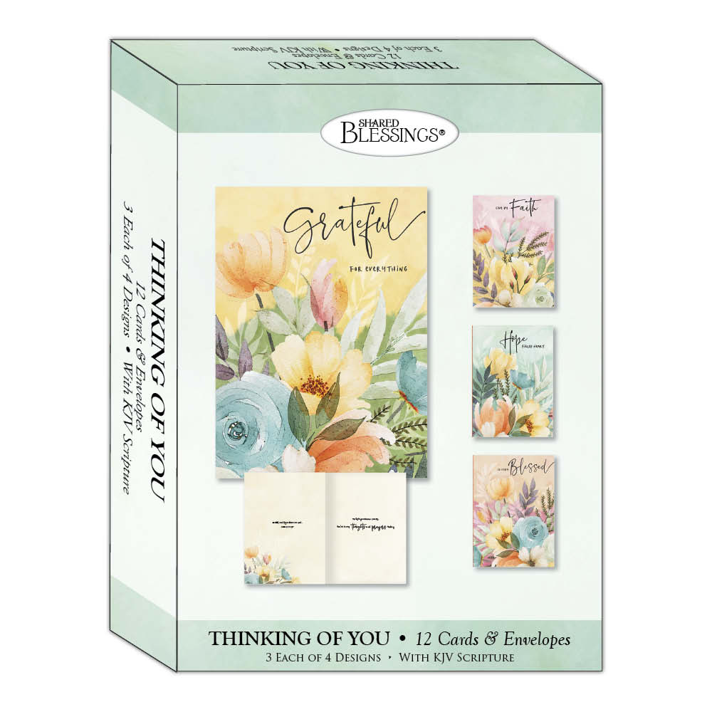 Christian Thinking of You Cards by Shared Blessings- Sunday Morning, 12 Cards and Envelopes