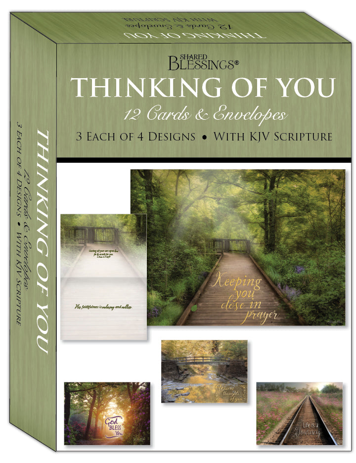 Christian Thinking of You Cards by Shared Blessings- Peaceful Paths, 12 Cards and Envelopes