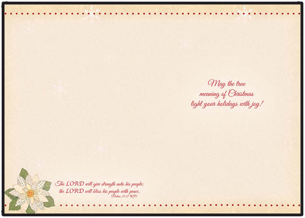 Vintage-style Christmas card with floral design and text on a beige background