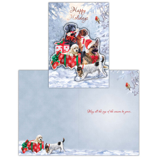 Christmas Dogs - Boxed Christmas Cards -15 Cards & Envelopes