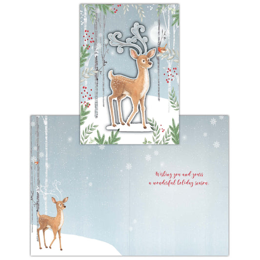 Deer in Forest - Boxed Christmas Cards -15 Cards