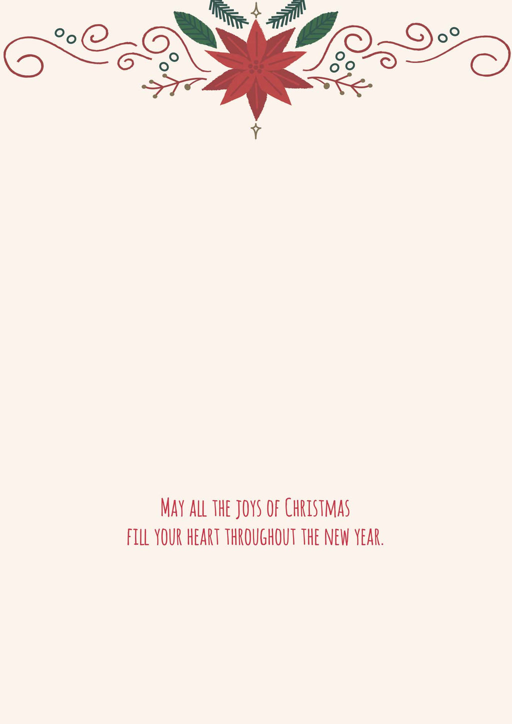 Christmas card with decorative elements and text on a white background